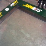 Subway drive thru paal tijdens productie